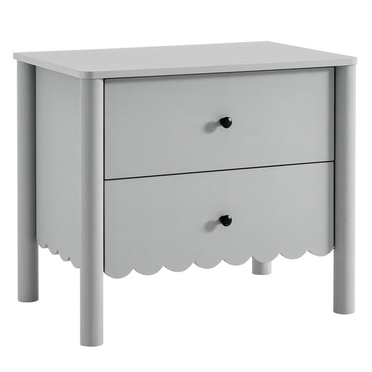 Emmeline Scalloped 2-Drawer Nightstand by Modway MOD-7206-LGR