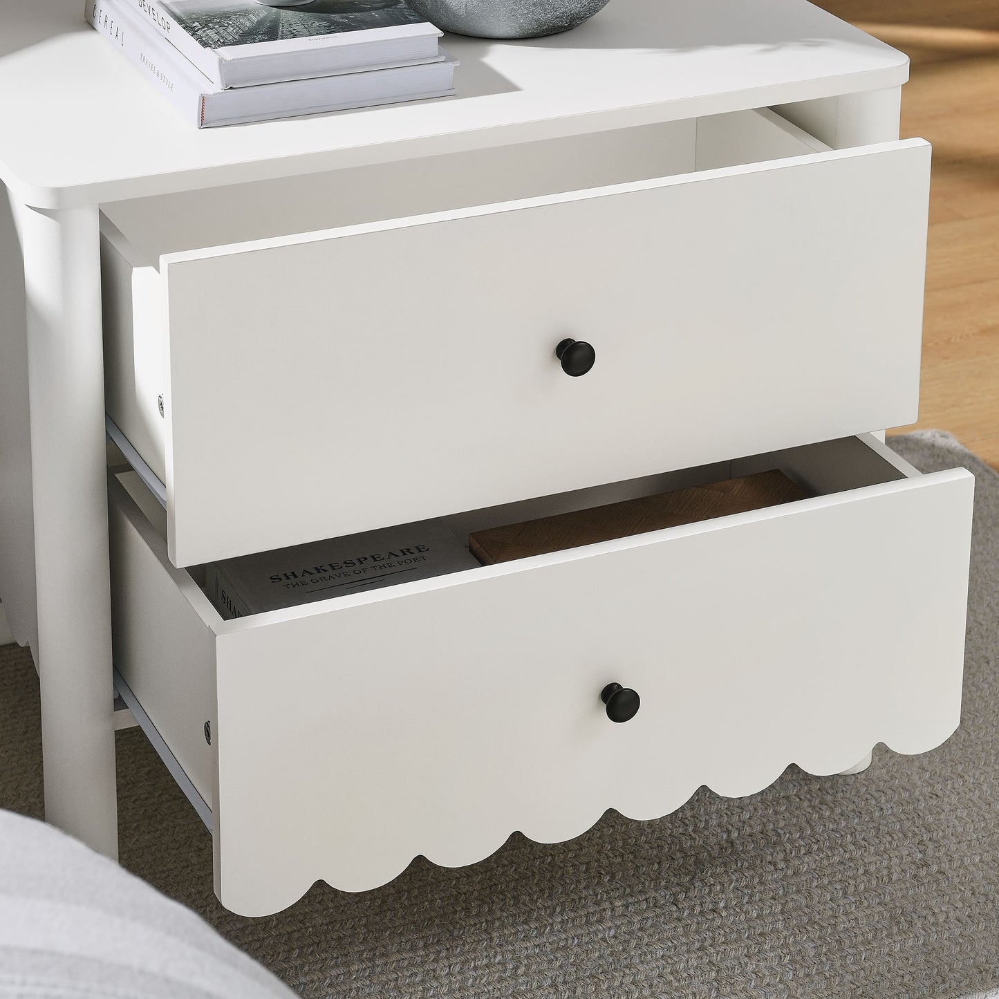 Emmeline Scalloped 2-Drawer Nightstand by Modway MOD-7206-WHI