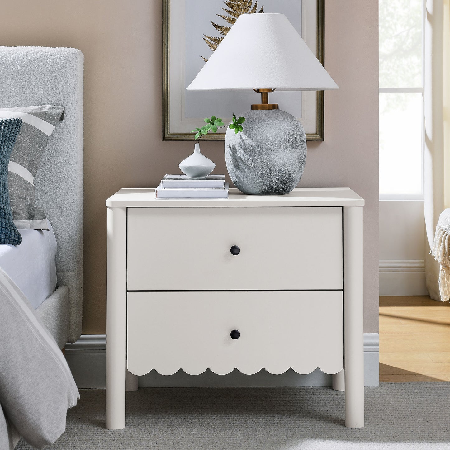 Emmeline Scalloped 2-Drawer Nightstand by Modway MOD-7206-WHI