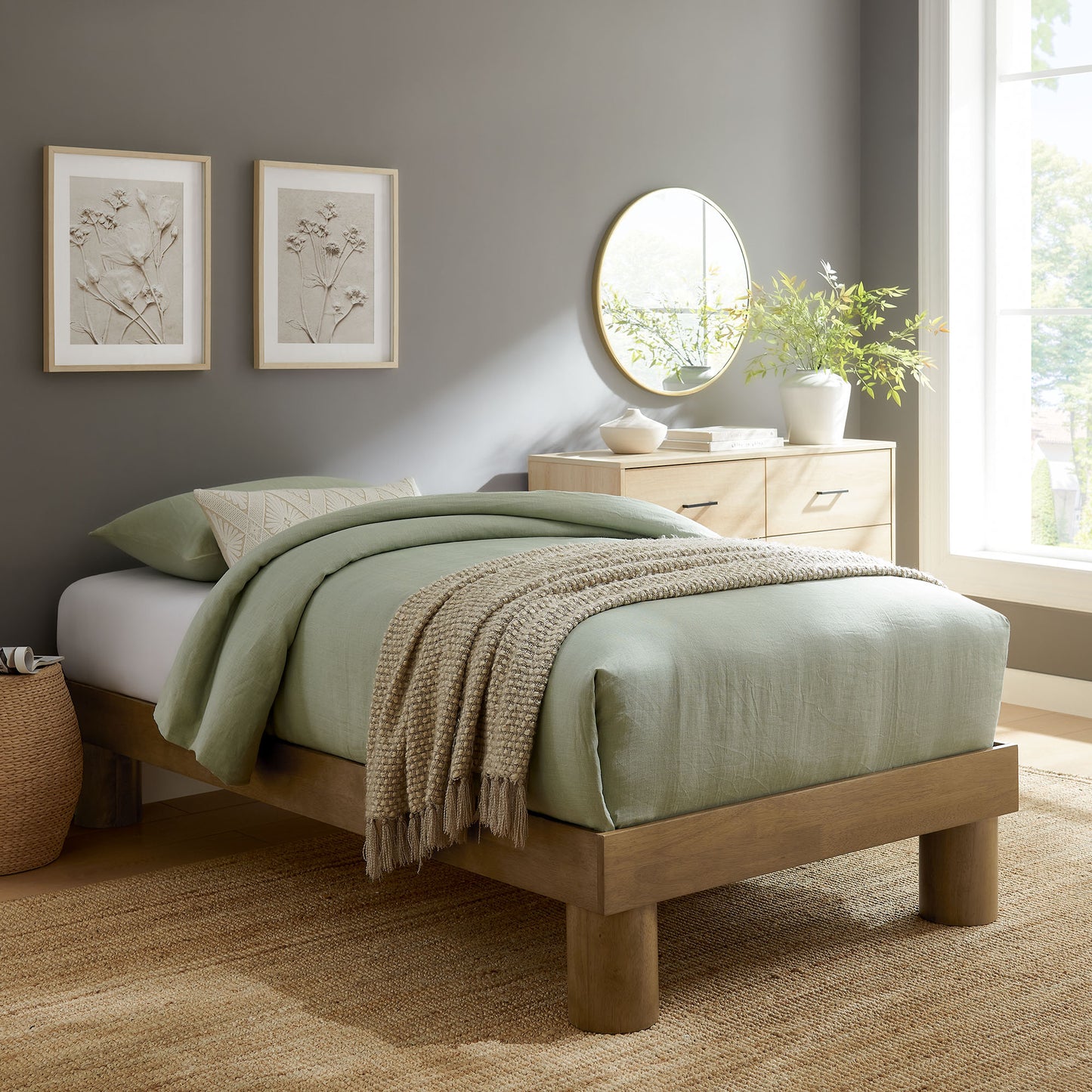 Runa Wood Platform Bed