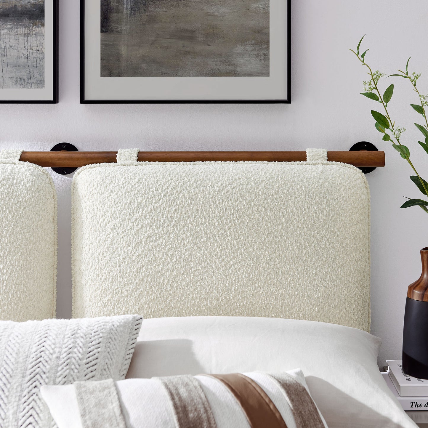 Anela Wall-Mounted Chenille Upholstered Full Headboard by Modway MOD-7211-CRE-WAL