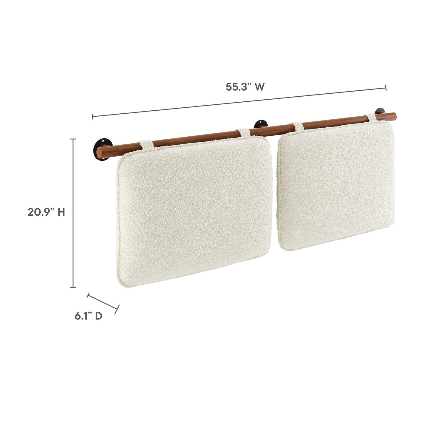 Anela Wall-Mounted Chenille Upholstered Full Headboard by Modway MOD-7211-CRE-WAL
