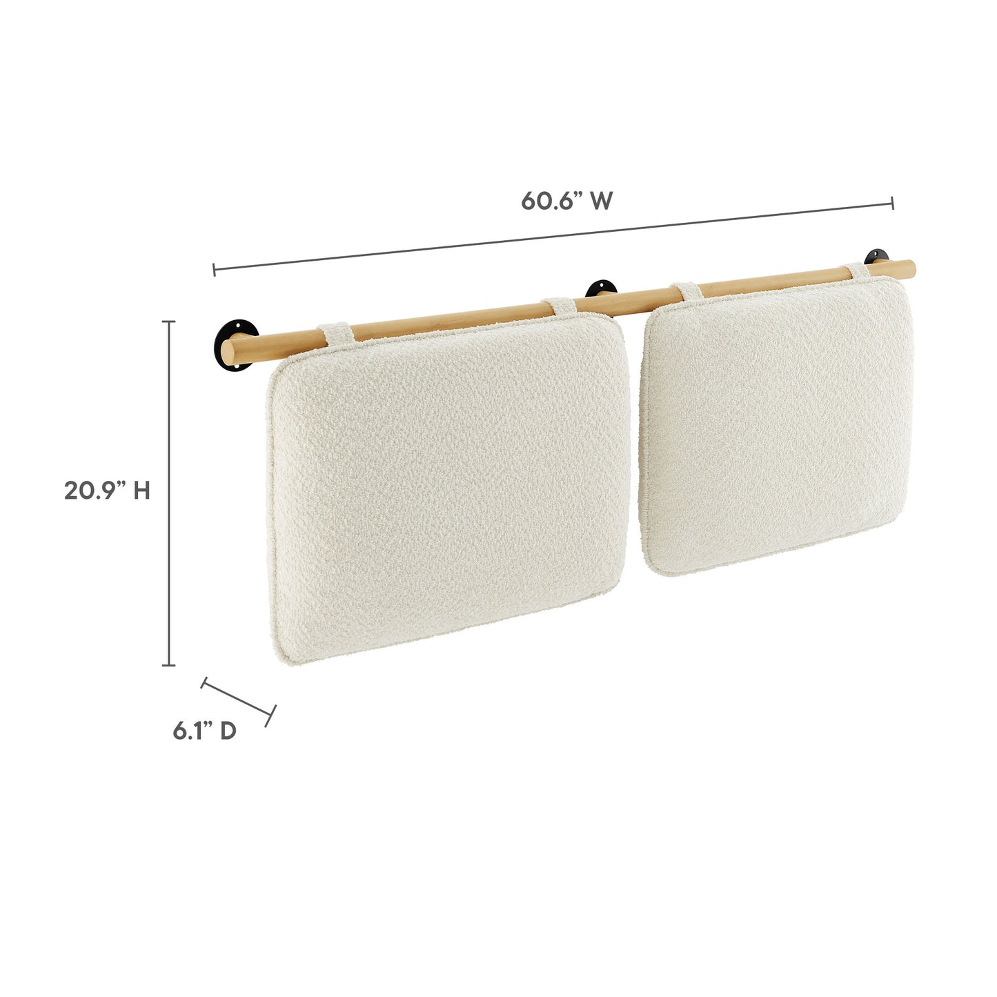 Anela Wall-Mounted Chenille Upholstered Queen Headboard by Modway MOD-7212-CRE-NAT