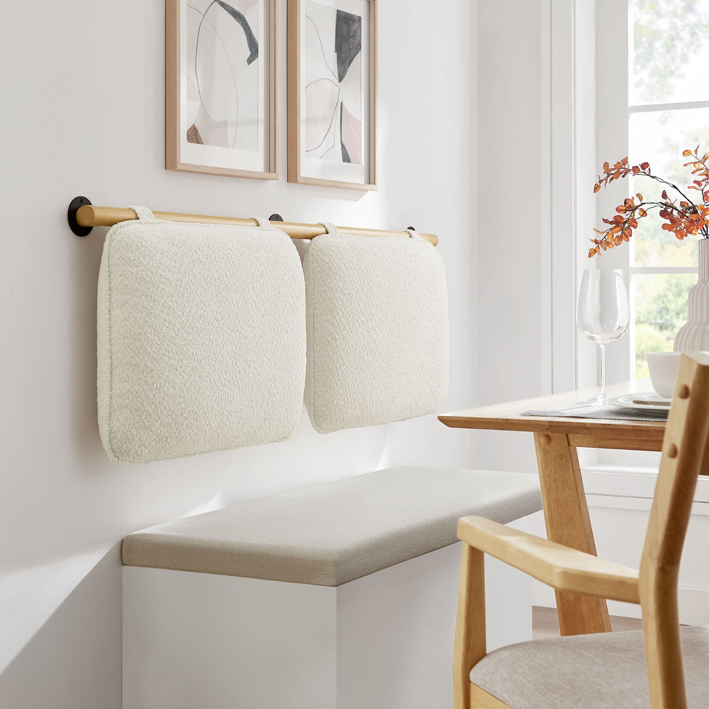 Anela Wall-Mounted Chenille Upholstered King Size Headboard by Modway MOD-7213-CRE-NAT