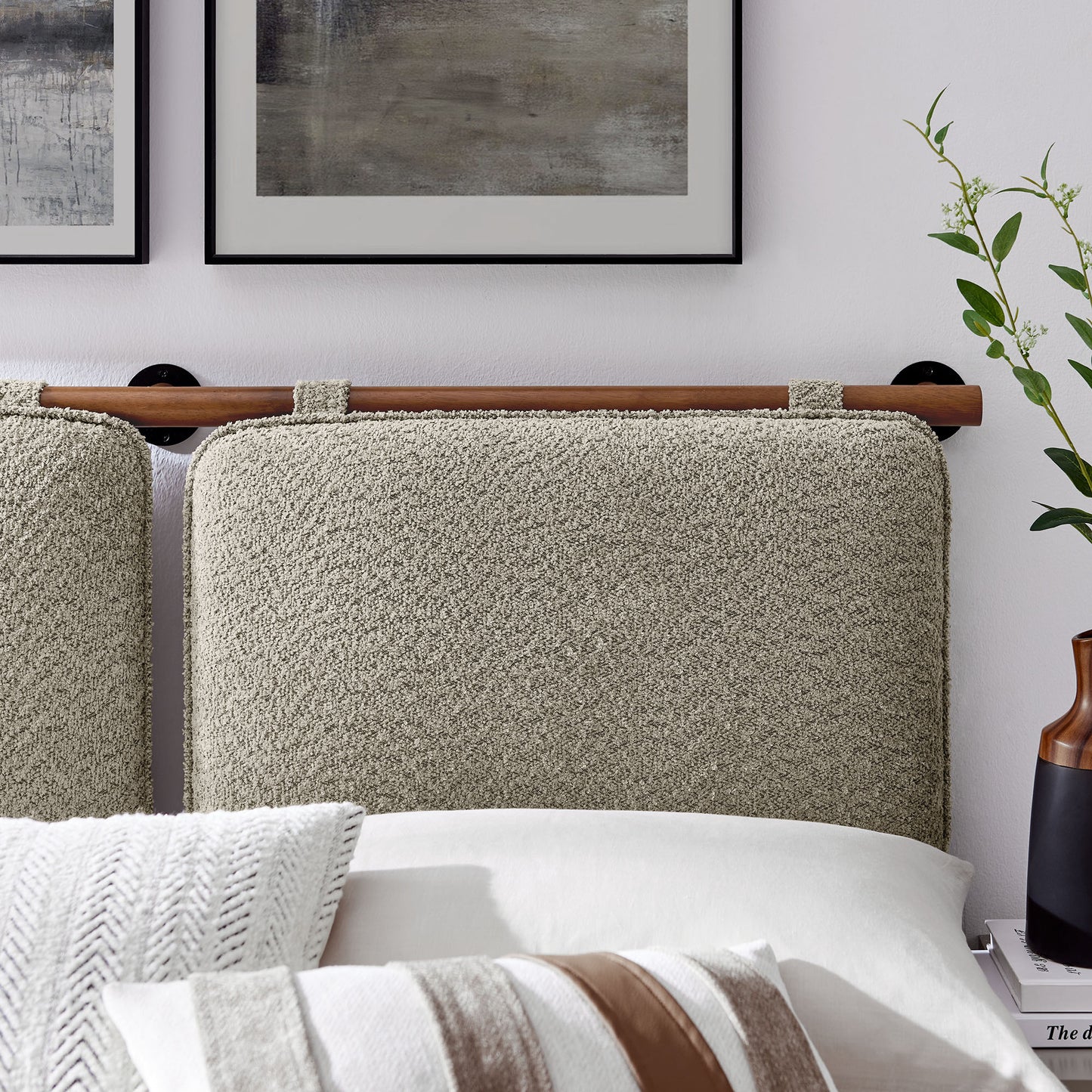 Anela Wall-Mounted Chenille Upholstered King Size Headboard by Modway MOD-7213-OAT-WAL
