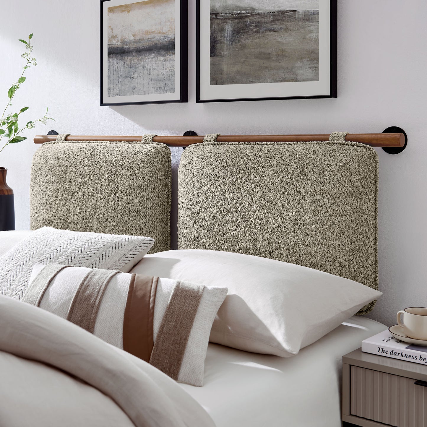 Anela Wall-Mounted Chenille Upholstered King Size Headboard by Modway MOD-7213-OAT-WAL