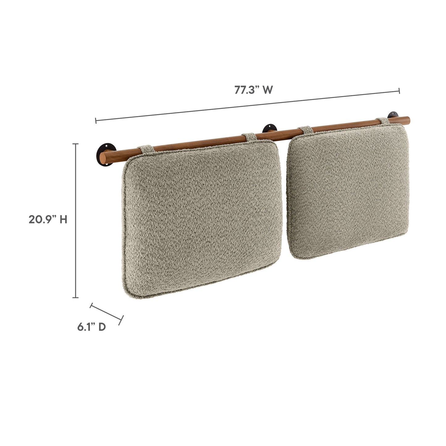 Anela Wall-Mounted Chenille Upholstered King Size Headboard by Modway MOD-7213-OAT-WAL