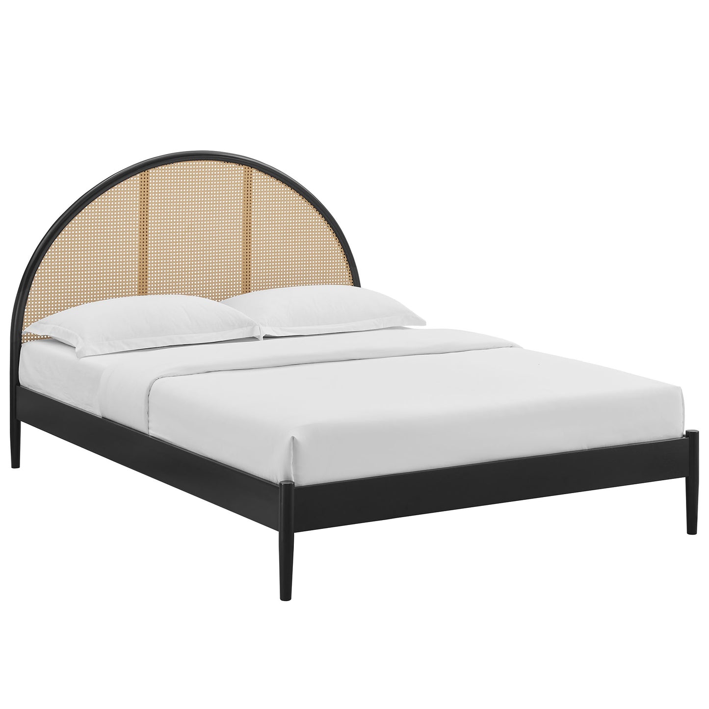 Odette Queen Arched Rattan Cane Platform Bed