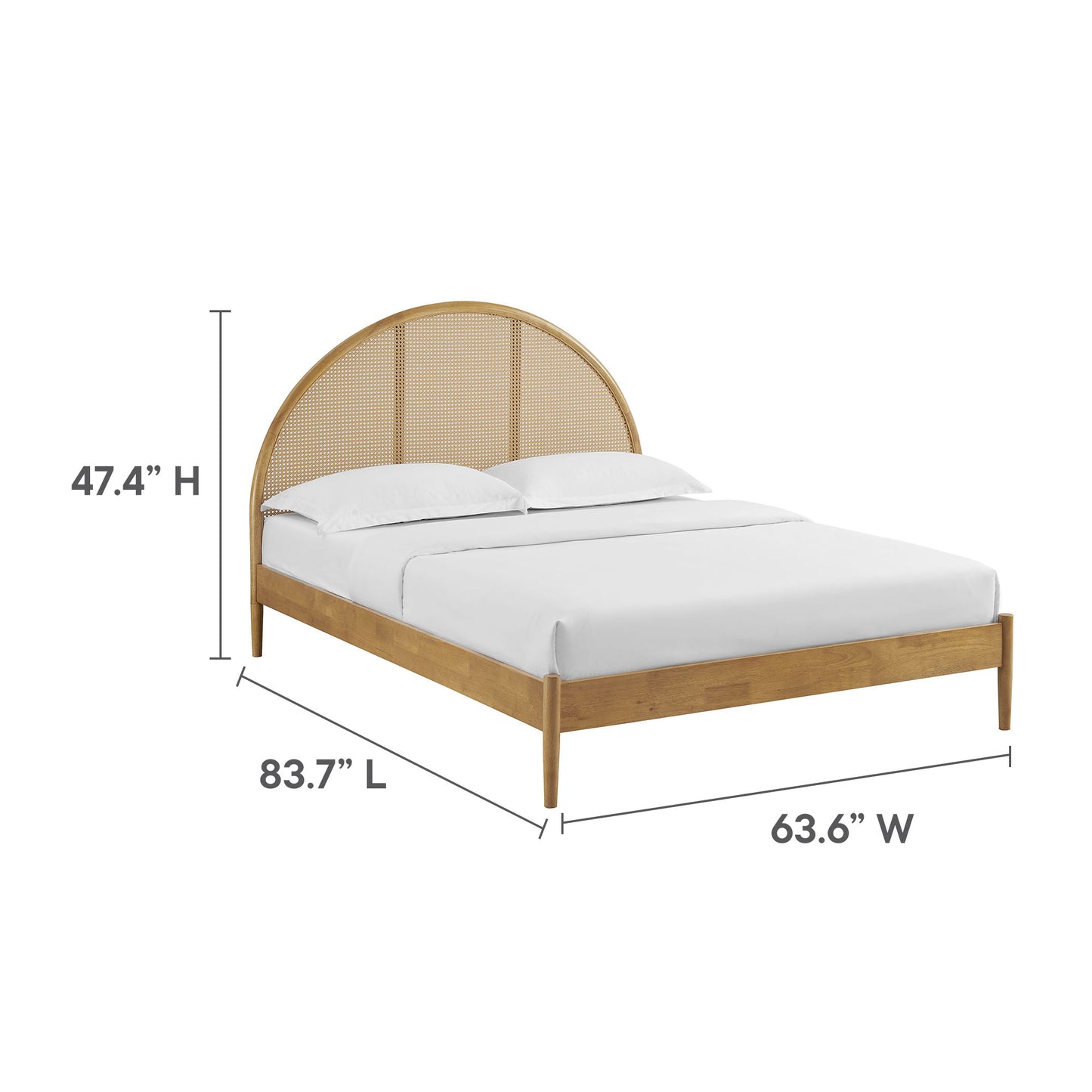Odette Queen Arched Rattan Cane Platform Bed by Modway MOD-7214-OAK