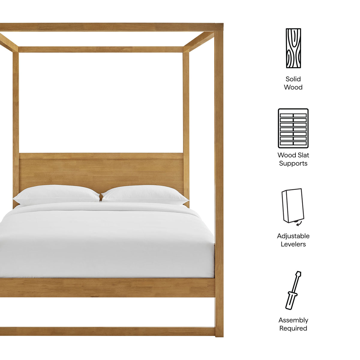 Alva King Wood Canopy Platform Bed by Modway