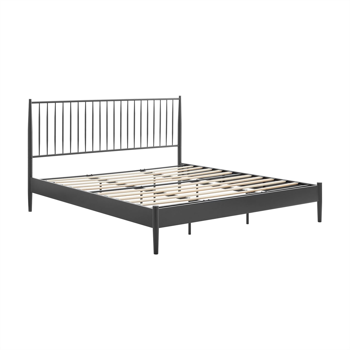 Adair Spindle Metal Platform Bed by Modway — Spindle Headboard, Minimalist Frame