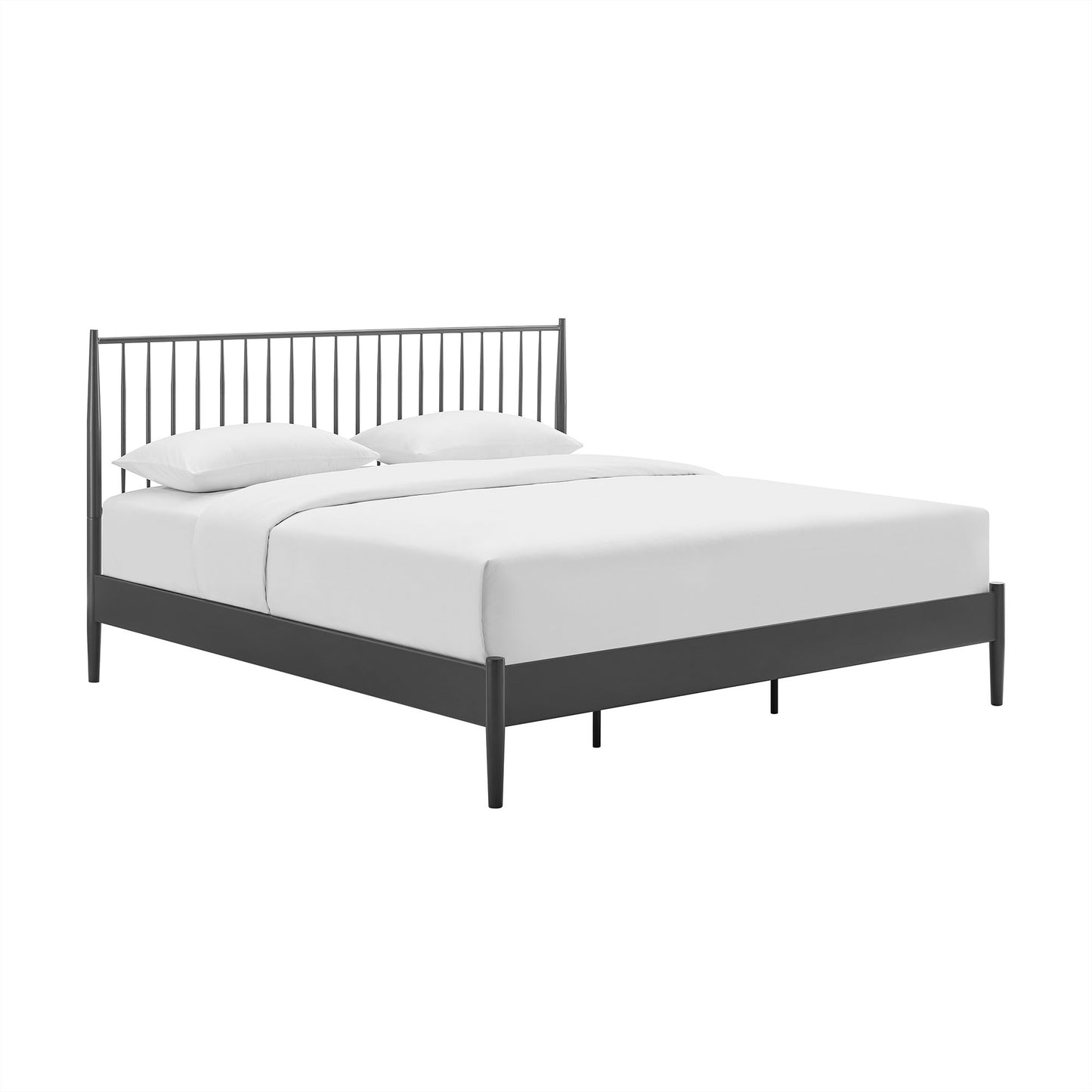 Adair Spindle Metal Platform Bed by Modway — Spindle Headboard, Minimalist Frame