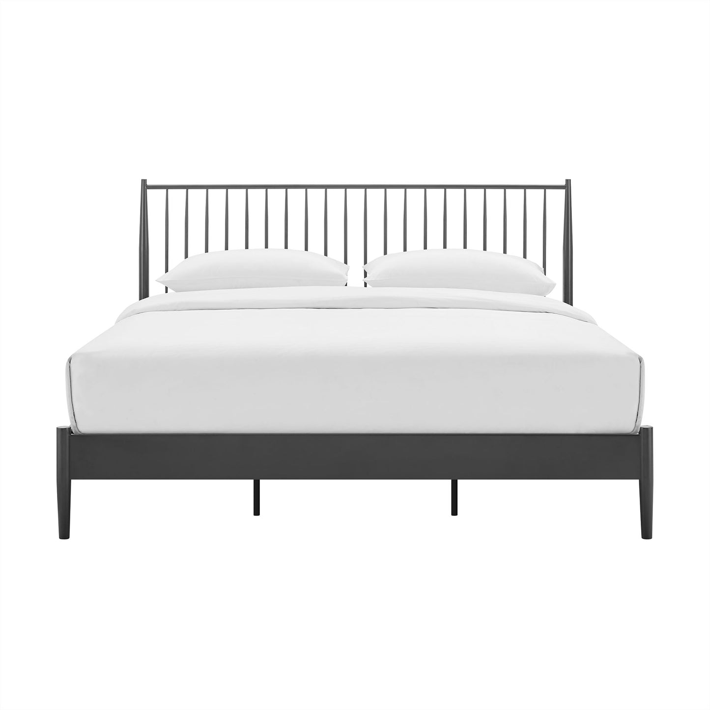 Adair Spindle Metal Platform Bed by Modway — Spindle Headboard, Minimalist Frame