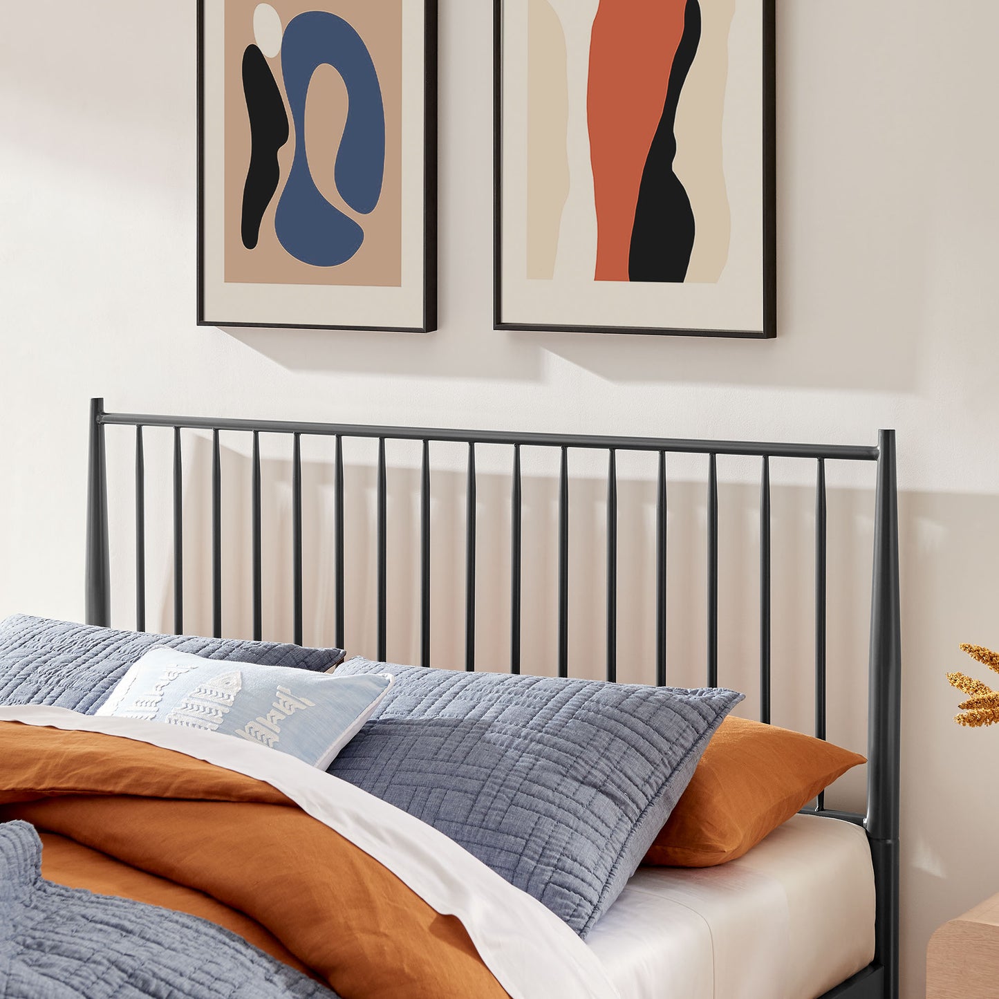 Adair Spindle Metal Platform Bed by Modway — Spindle Headboard, Minimalist Frame