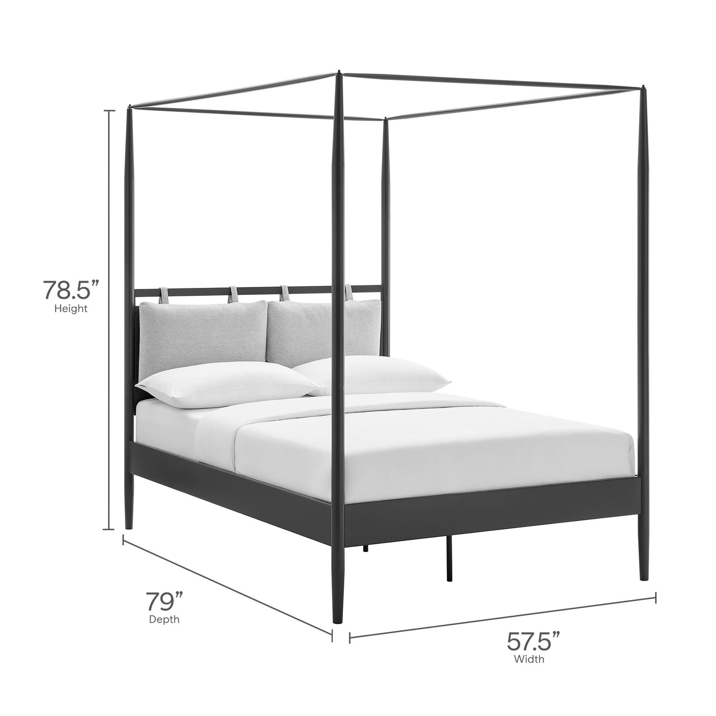 Marlowe 4-Poster Canopy Metal Full Platform Bed by Modway MOD-7222-CHA-NPT