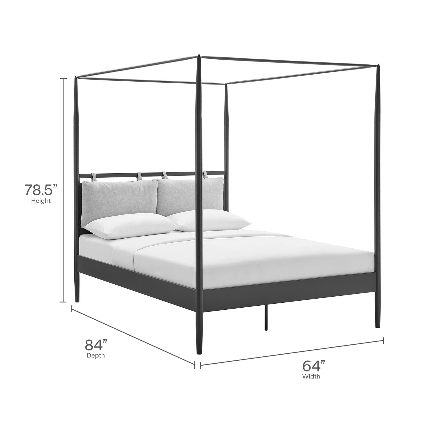 Marlowe 4-Poster Canopy Metal Queen Platform Bed by Modway MOD-7223-CHA-NPT