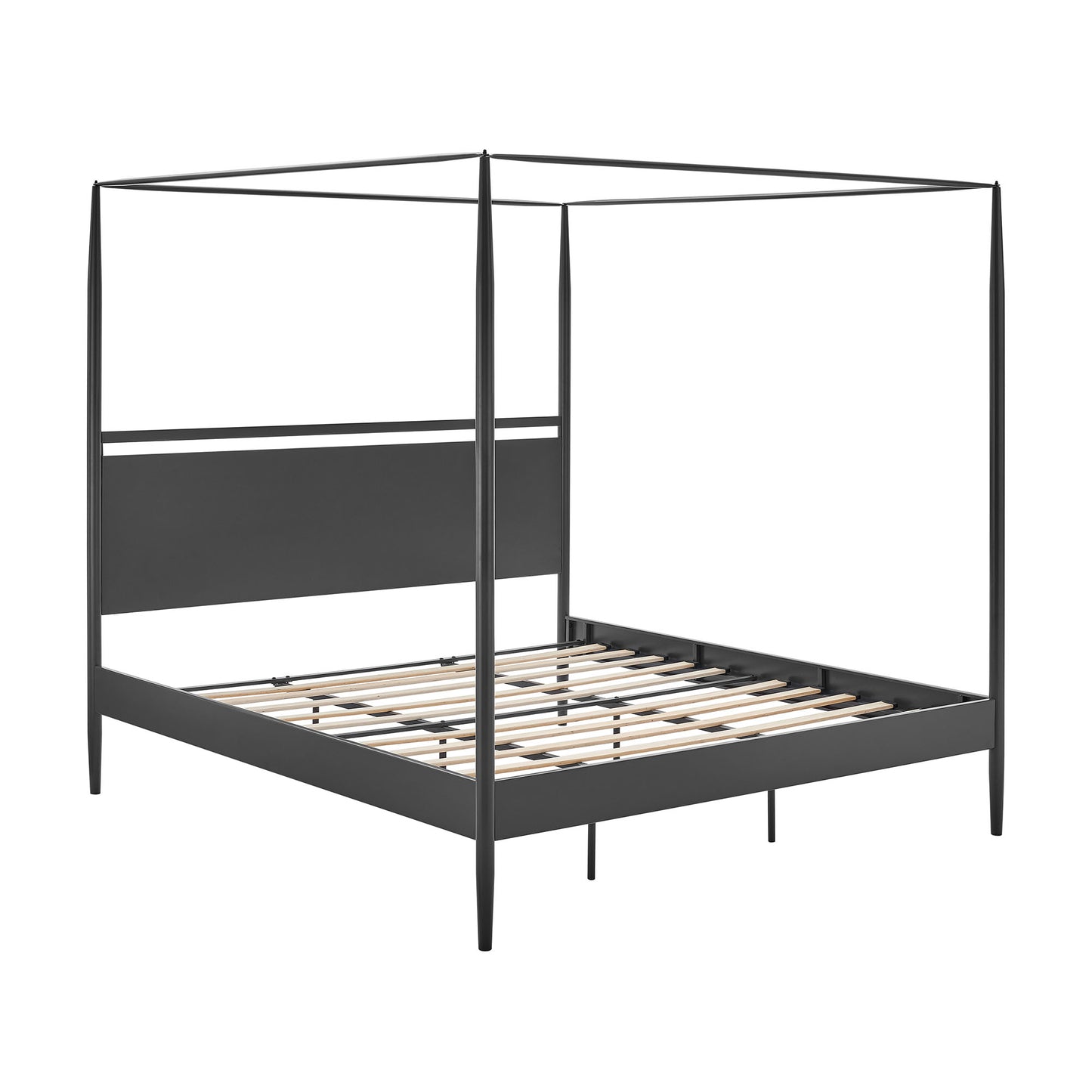 Marlowe 4-Poster Canopy Metal King Platform Bed by Modway MOD-7224-CHA-NPT