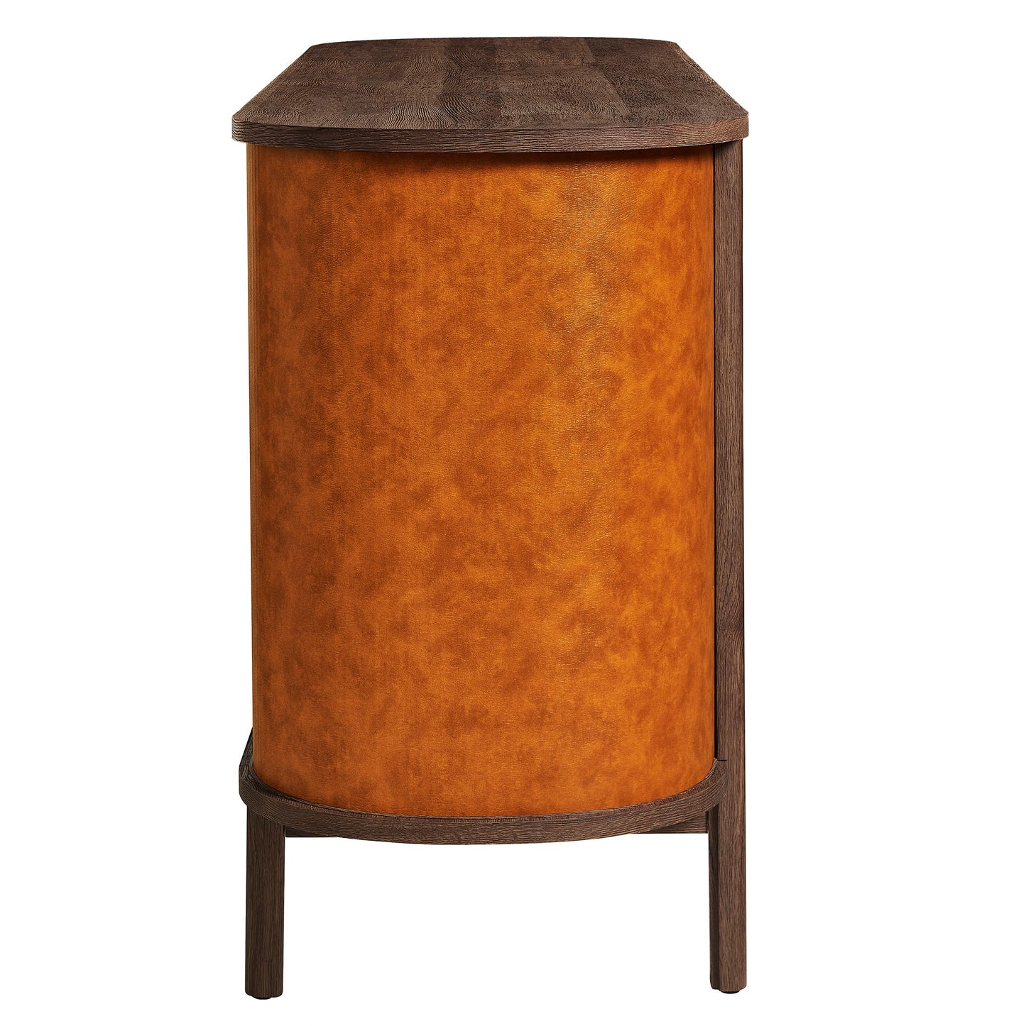 Coralie Curved 6-Drawer Vegan Leather Oval Dresser by Modway MOD-7228-WAL-TAN