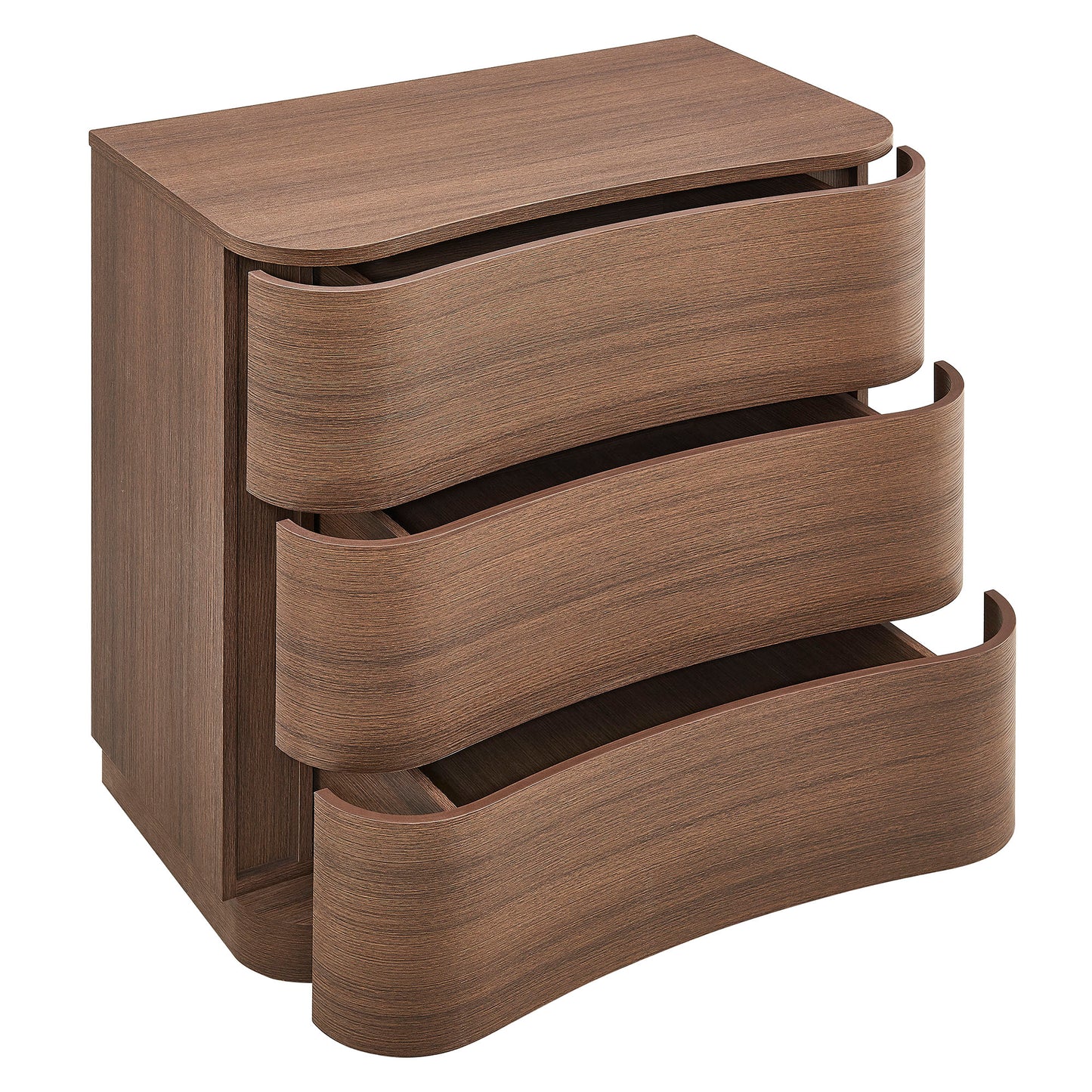 Mirae 3-Drawer Curved Compact Dresser by Modway, Compact Bedroom Storage Solution