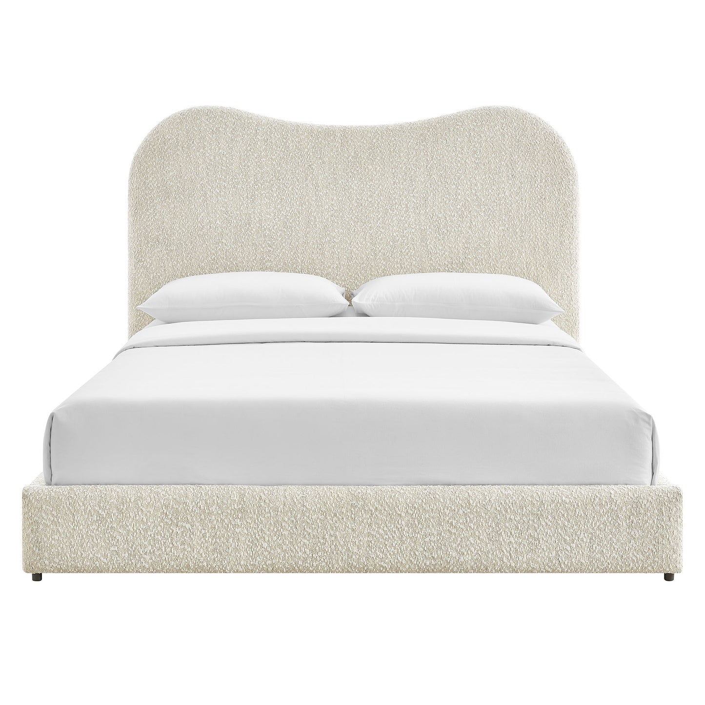 Seluna Boucle Queen Platform Bed by Modway — Upholstered Modern Low-Profile Bed Frame