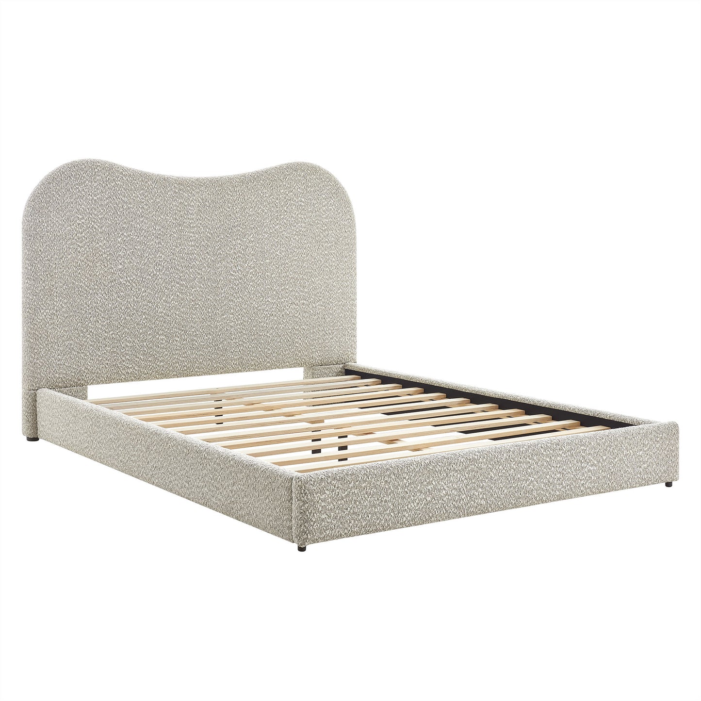 Seluna Boucle Queen Platform Bed by Modway — Upholstered Modern Low-Profile Bed Frame