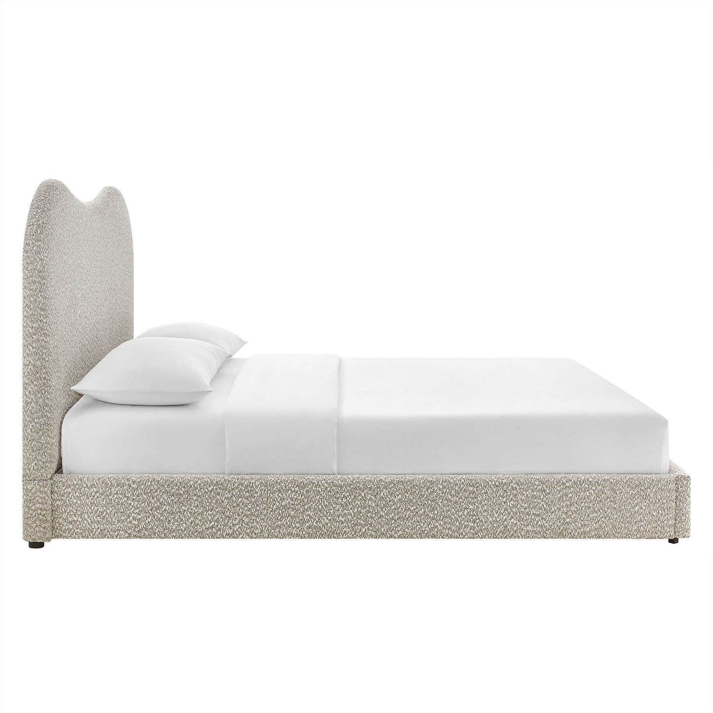 Seluna Boucle Queen Platform Bed by Modway — Upholstered Modern Low-Profile Bed Frame