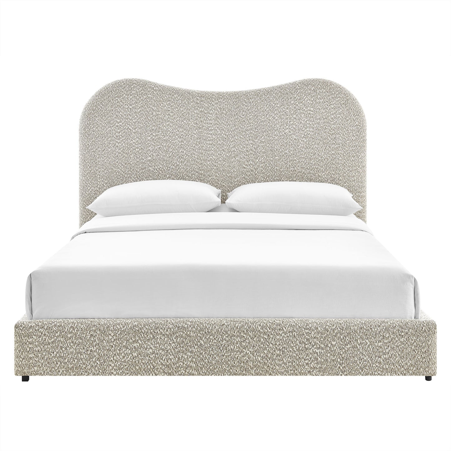 Seluna Boucle Queen Platform Bed by Modway — Upholstered Modern Low-Profile Bed Frame
