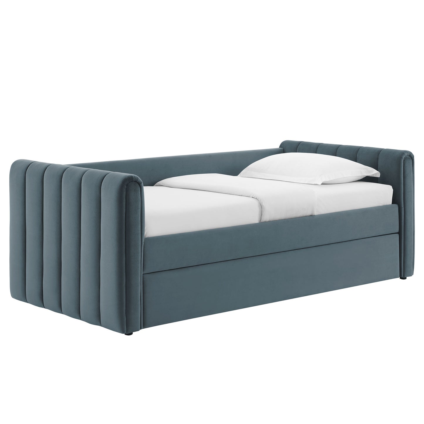 Veyla Channel Tufted Modern Upholstered Twin Daybed with Trundle