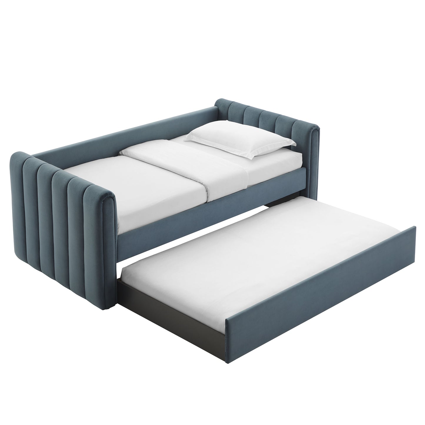 Veyla Channel Tufted Modern Upholstered Twin Daybed with Trundle