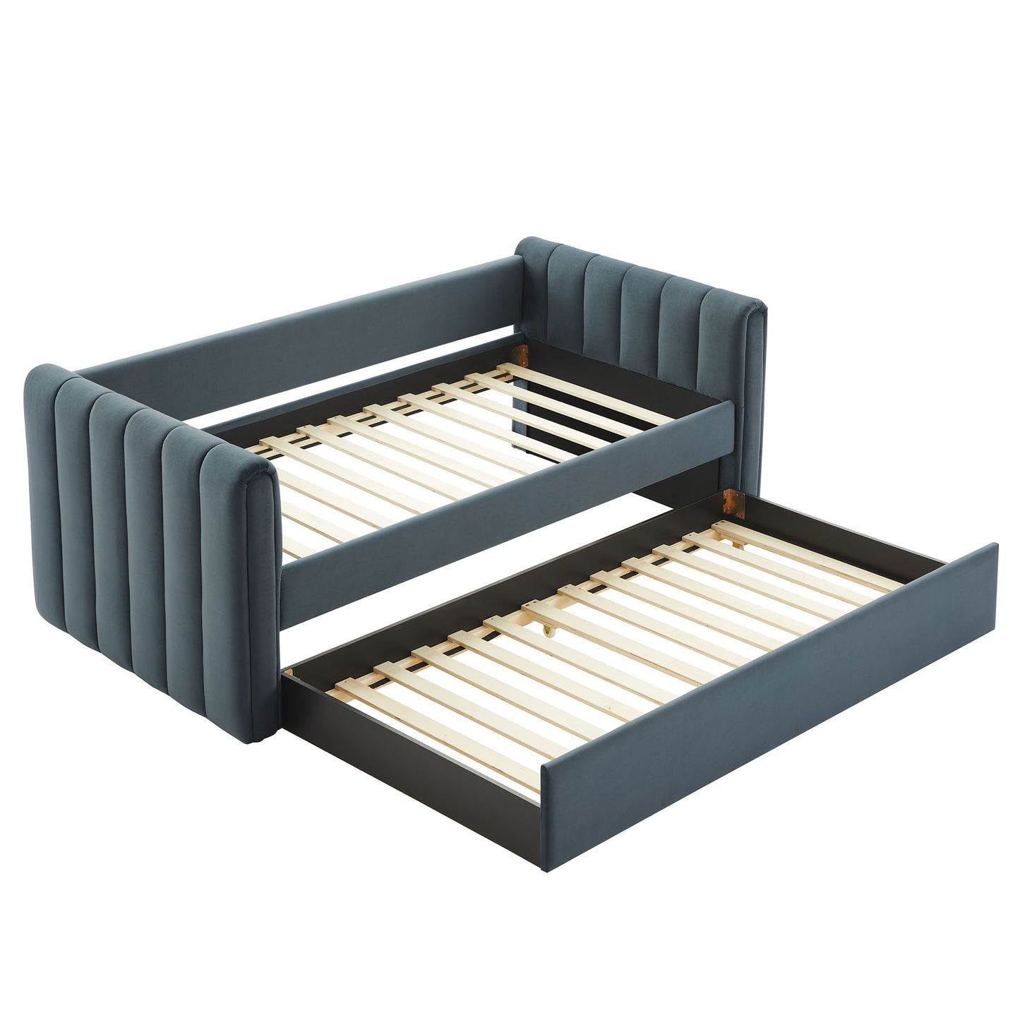 Veyla Channel Tufted Modern Upholstered Twin Daybed with Trundle