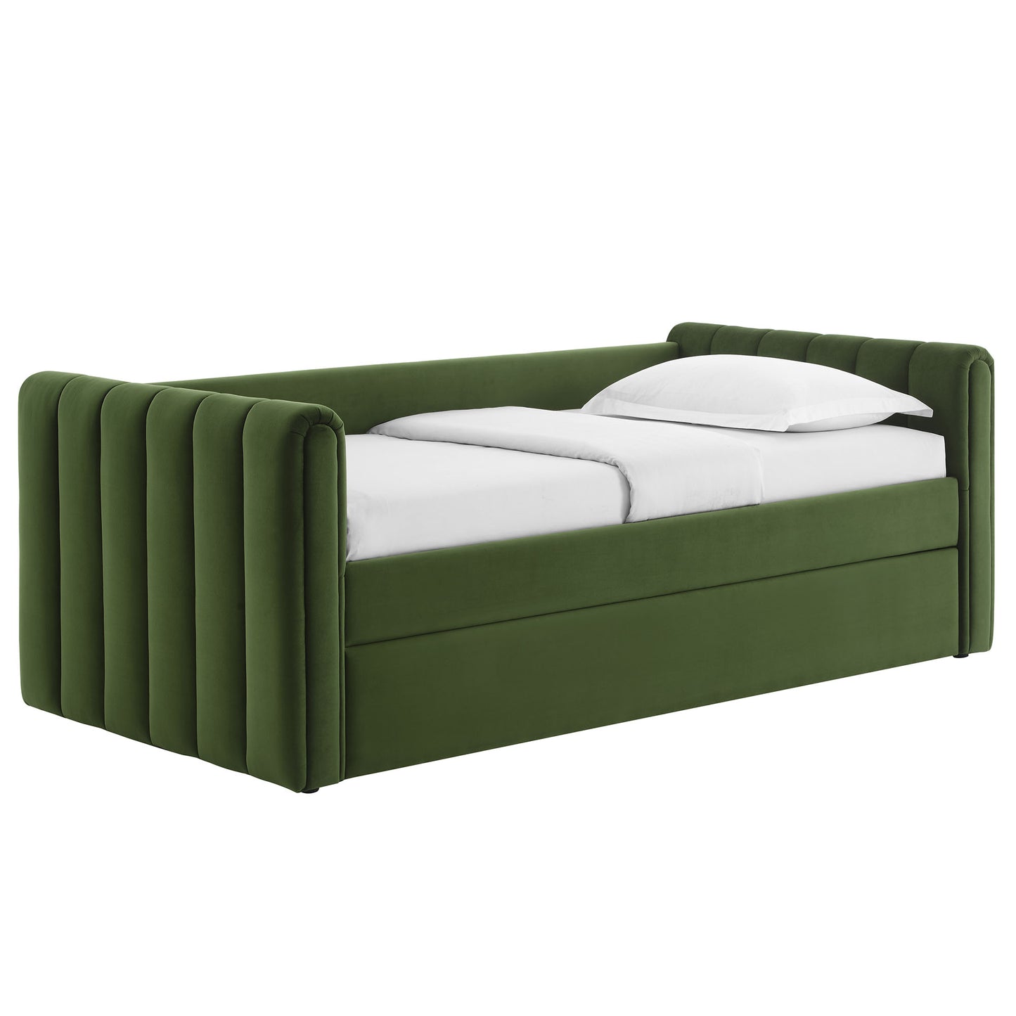 Veyla Channel Tufted Modern Upholstered Twin Daybed with Trundle