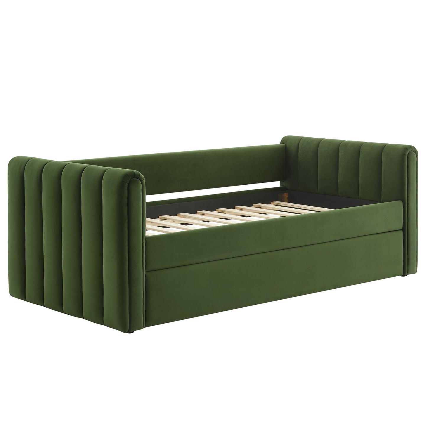 Veyla Channel Tufted Modern Upholstered Twin Daybed with Trundle