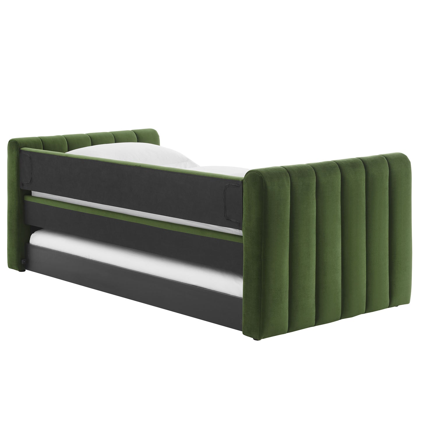 Veyla Channel Tufted Modern Upholstered Twin Daybed with Trundle