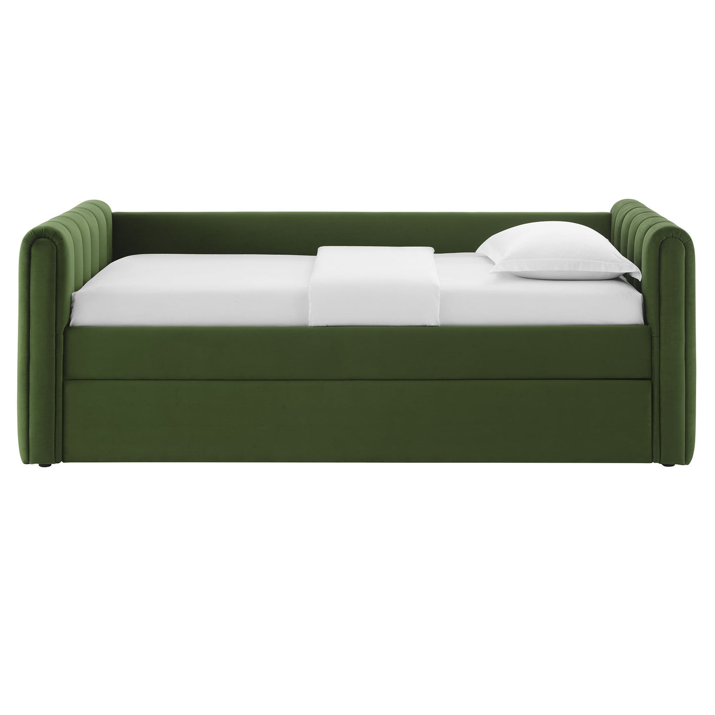 Veyla Channel Tufted Modern Upholstered Twin Daybed with Trundle