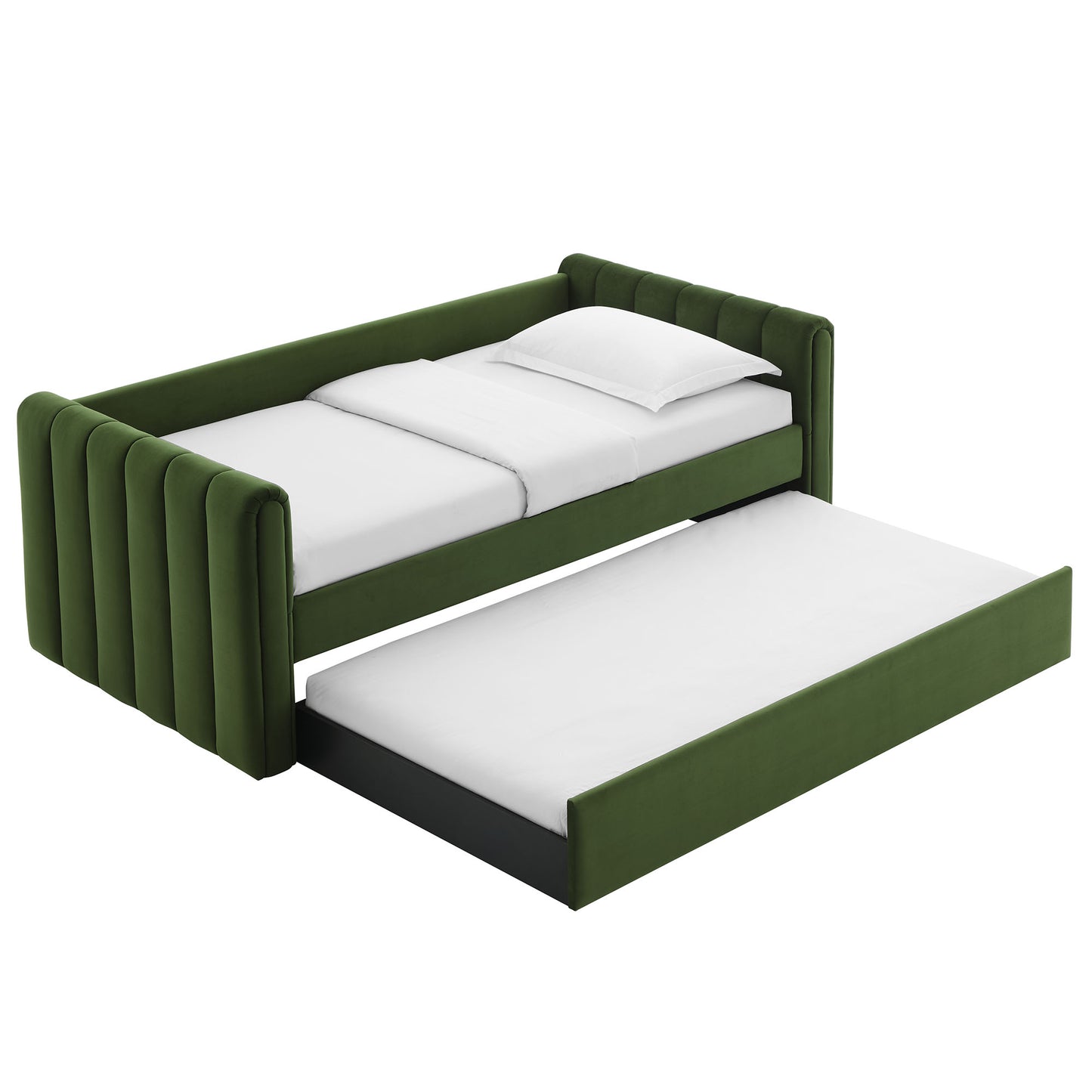 Veyla Channel Tufted Modern Upholstered Twin Daybed with Trundle