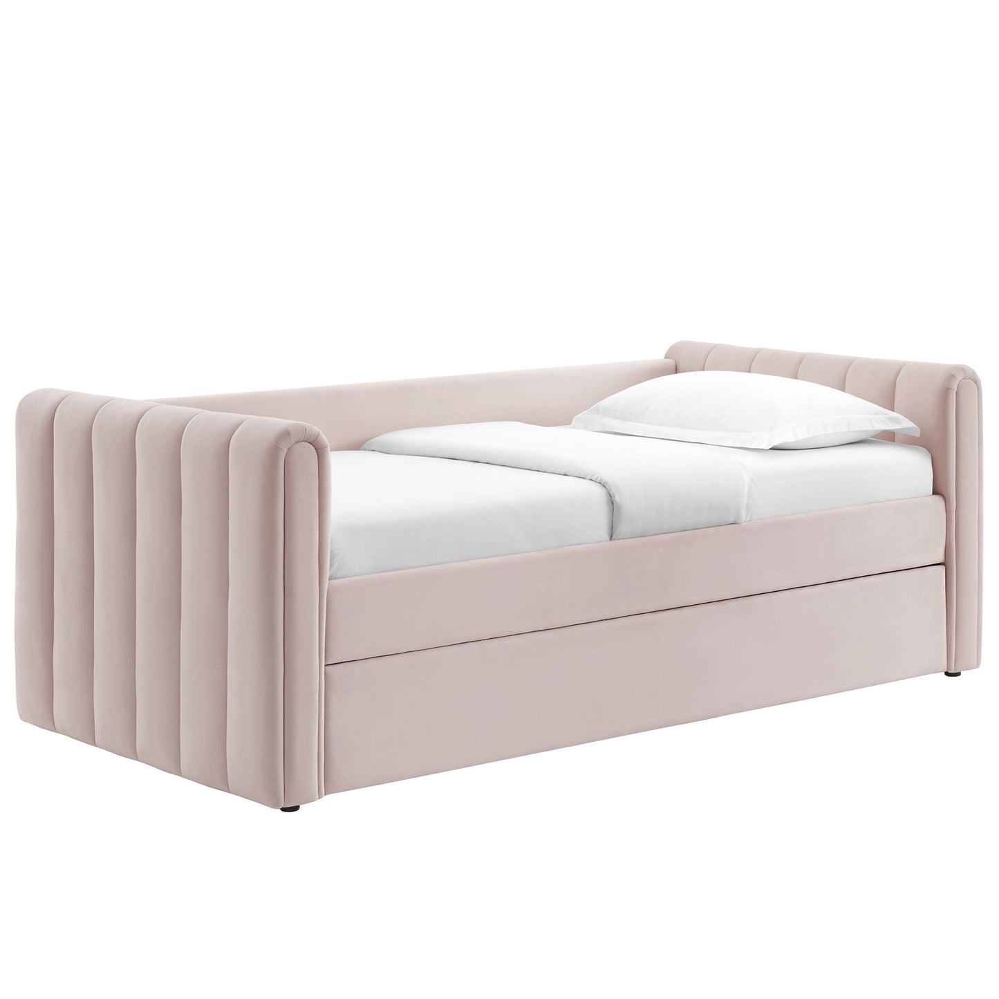 Veyla Channel Tufted Modern Upholstered Twin Daybed with Trundle