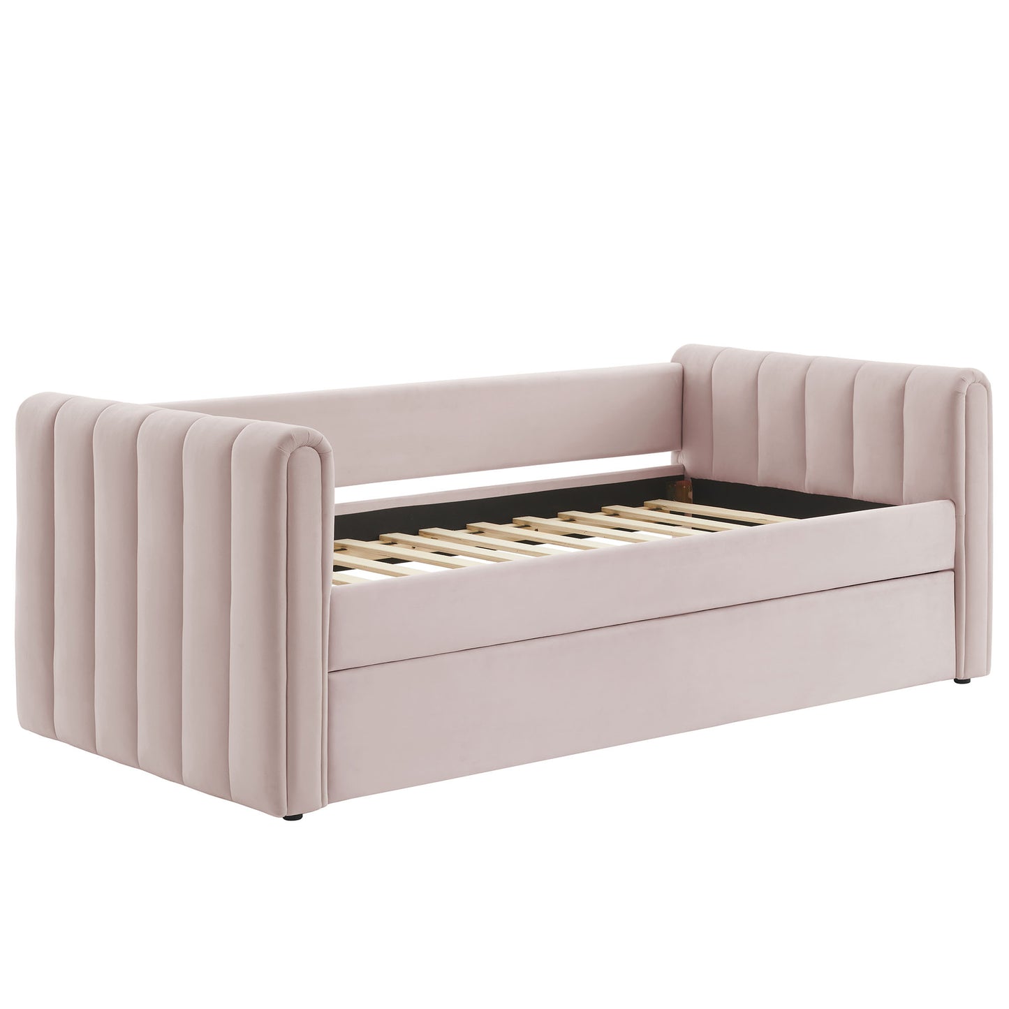 Veyla Channel Tufted Modern Upholstered Twin Daybed with Trundle
