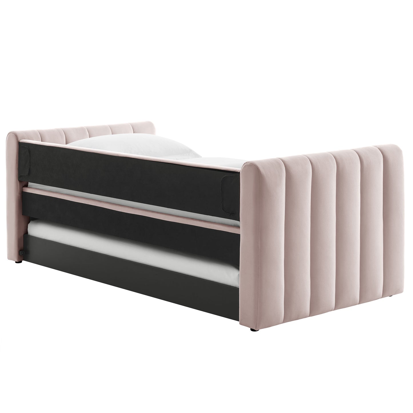 Veyla Channel Tufted Modern Upholstered Twin Daybed with Trundle