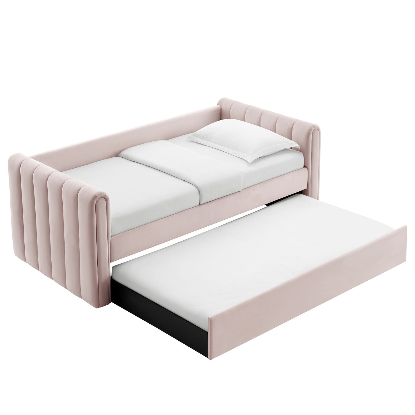 Veyla Channel Tufted Modern Upholstered Twin Daybed with Trundle