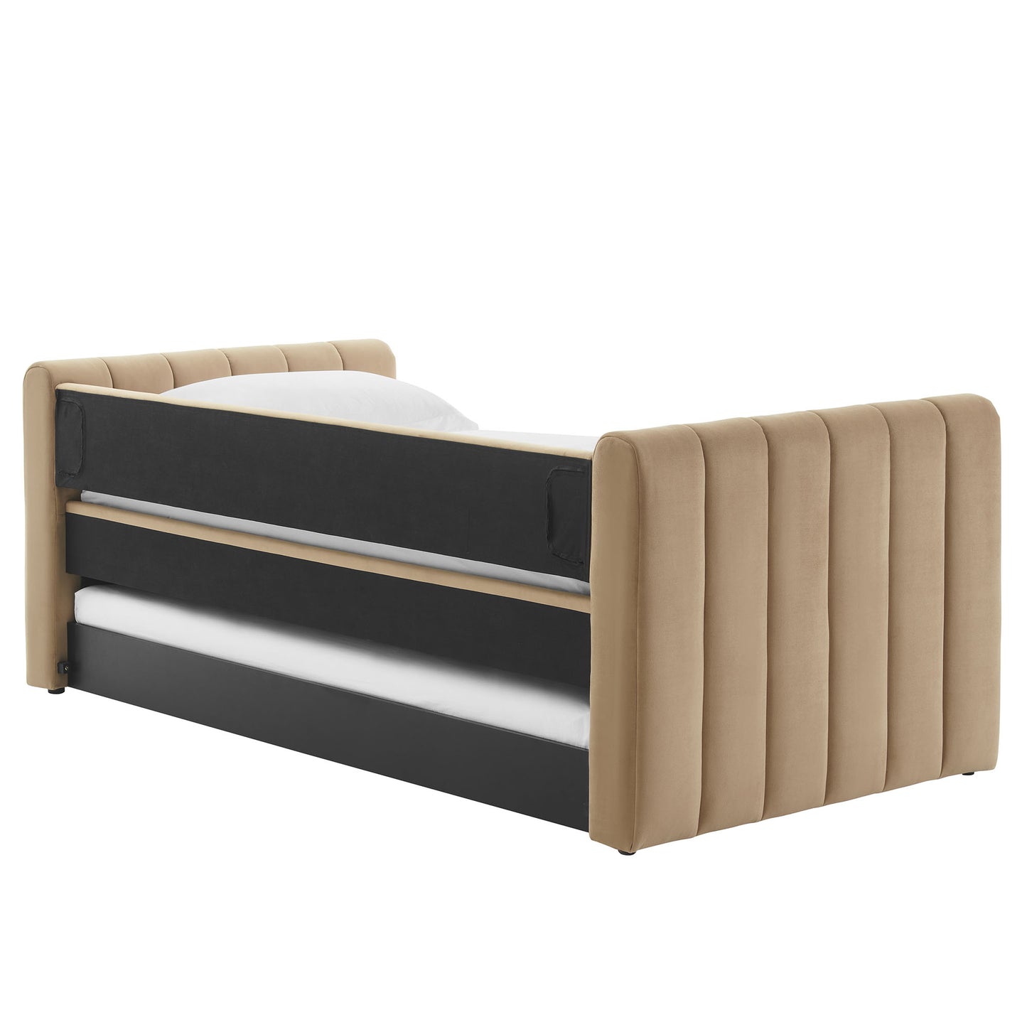 Veyla Channel Tufted Modern Upholstered Twin Daybed with Trundle