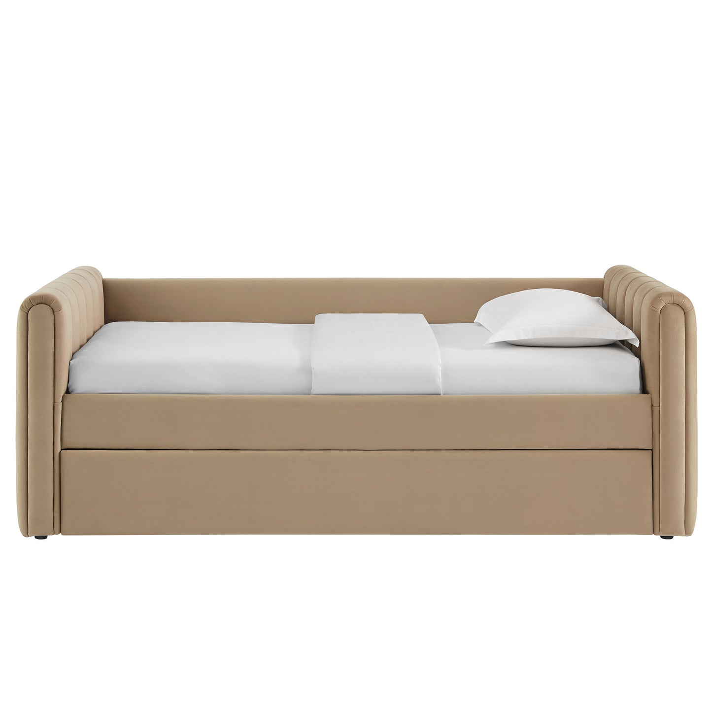 Veyla Channel Tufted Modern Upholstered Twin Daybed with Trundle
