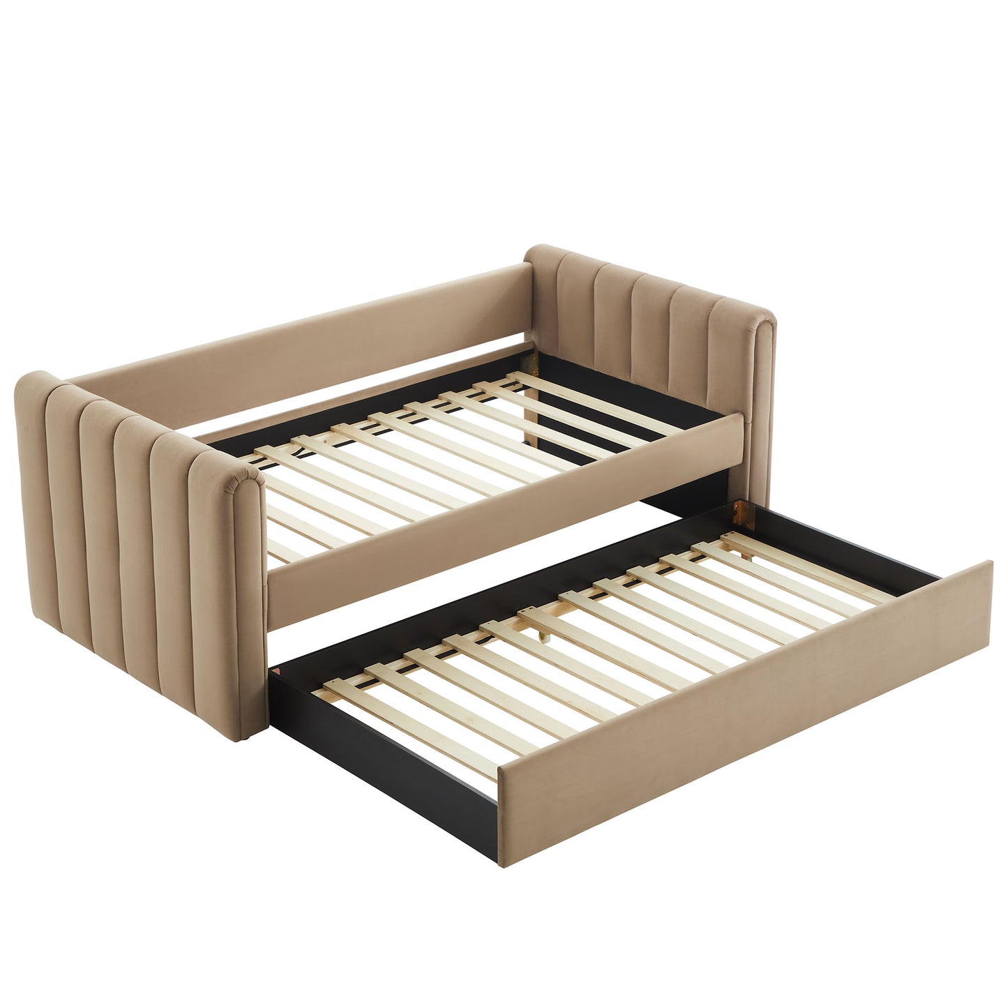 Veyla Channel Tufted Modern Upholstered Twin Daybed with Trundle