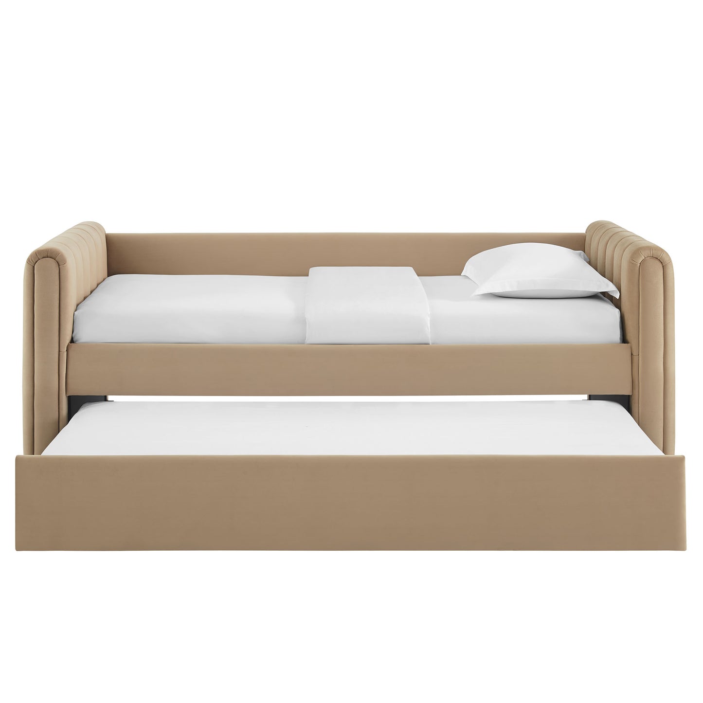 Veyla Channel Tufted Modern Upholstered Twin Daybed with Trundle