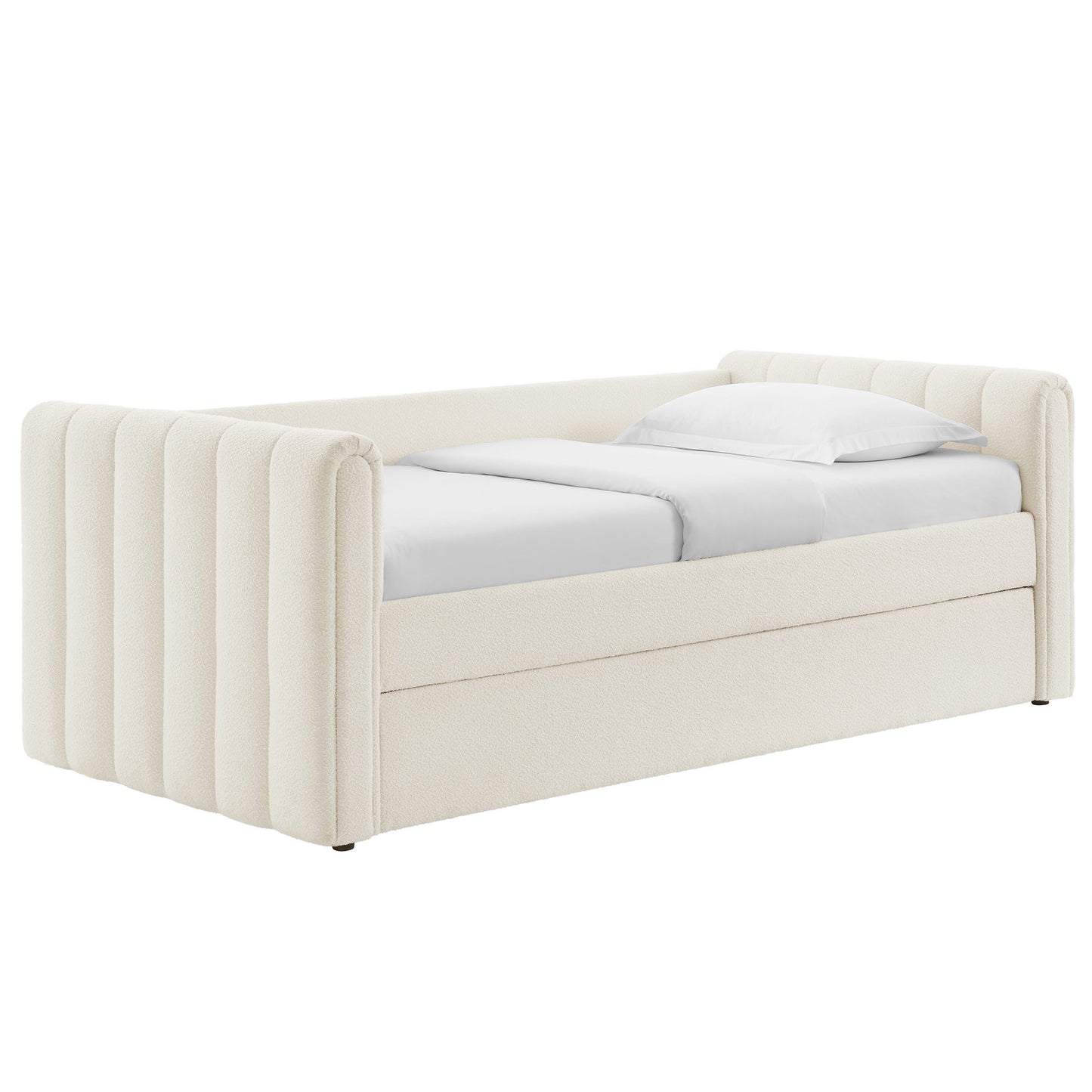 Veyla Channel Tufted Modern Upholstered Twin Daybed with Trundle