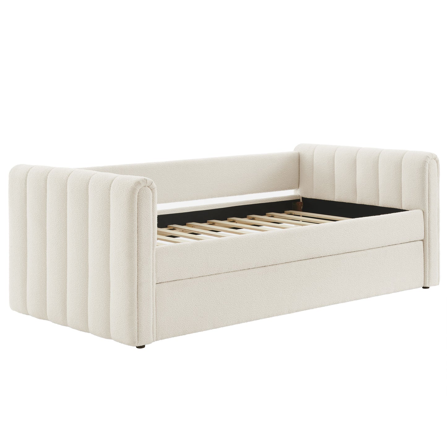 Veyla Channel Tufted Modern Upholstered Twin Daybed with Trundle