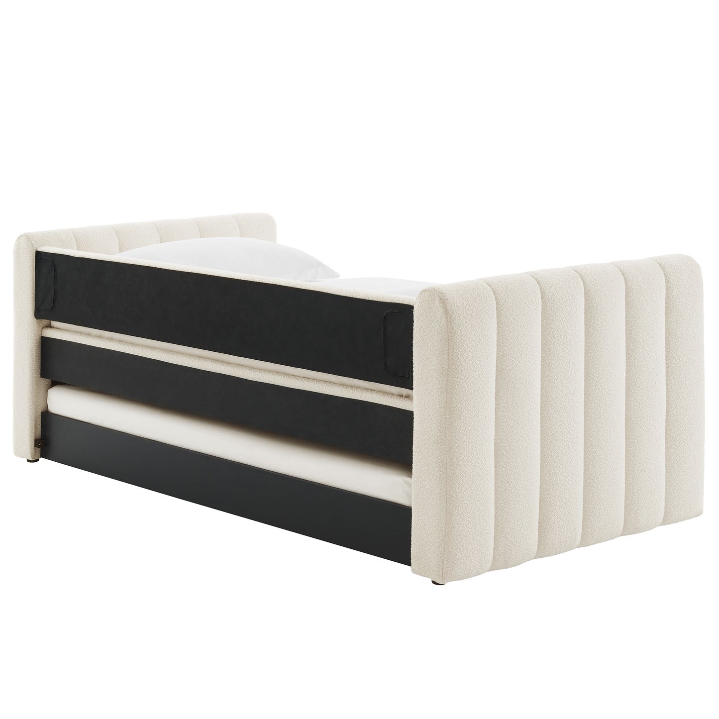 Veyla Channel Tufted Modern Upholstered Twin Daybed with Trundle