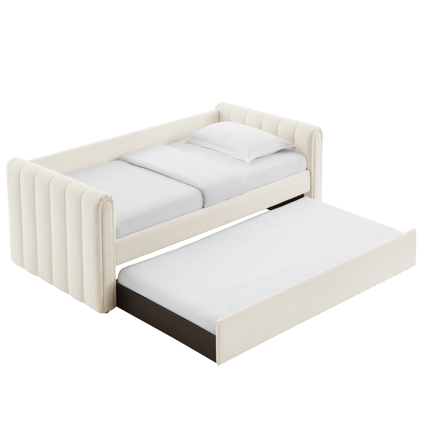 Veyla Channel Tufted Modern Upholstered Twin Daybed with Trundle