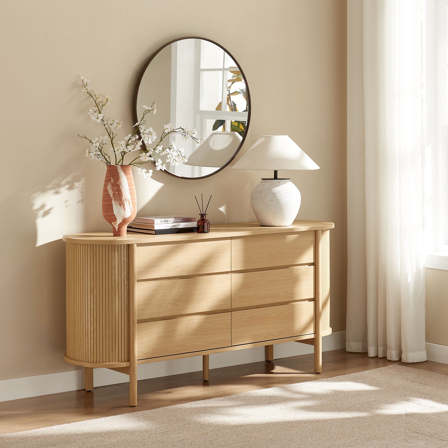 Cadence 6-Drawer Curved Dresser by Modway MOD-7242 Mid-Century Modern Bedroom