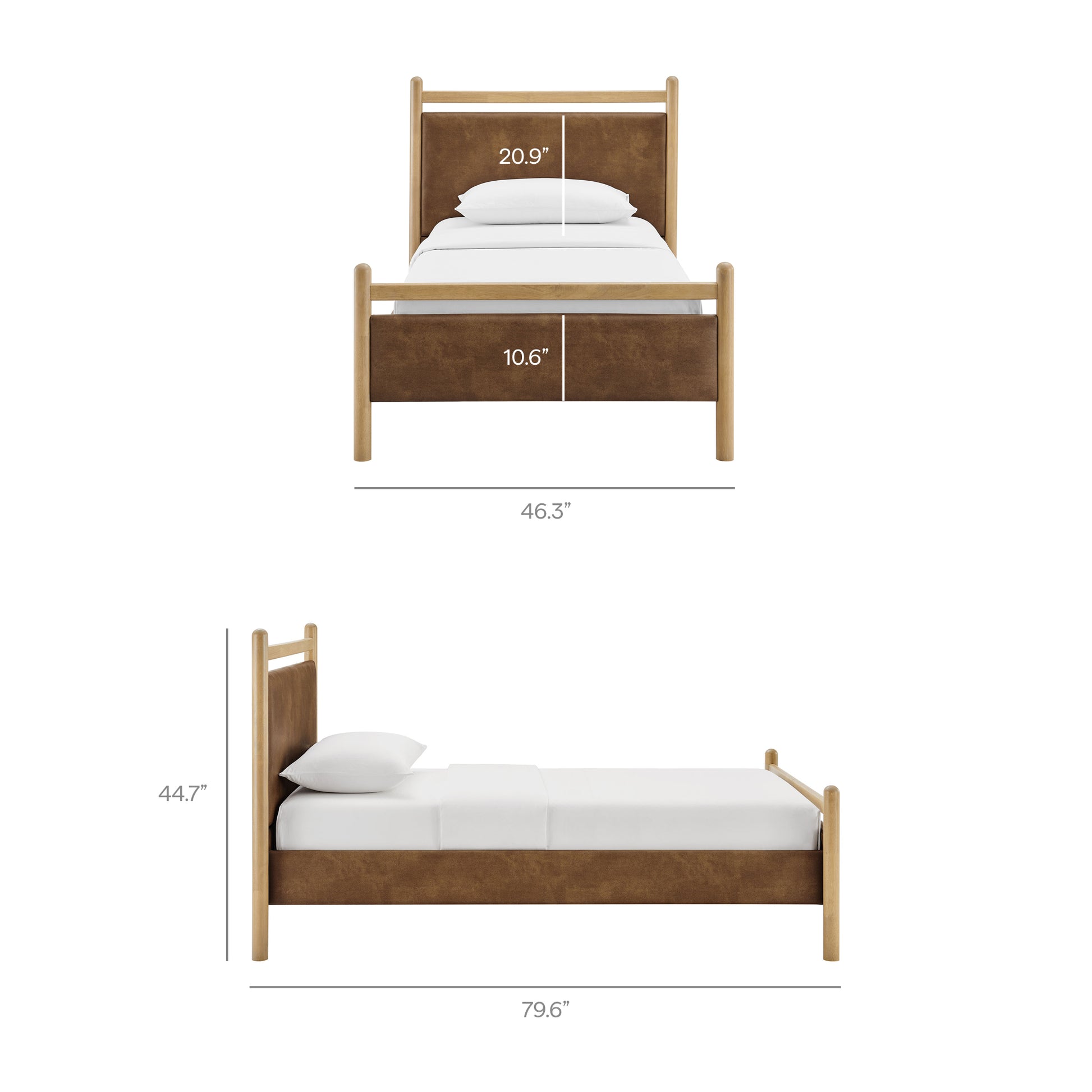 Ginny Twin Size Vegan Leather Platform Bed Frame by Modway
