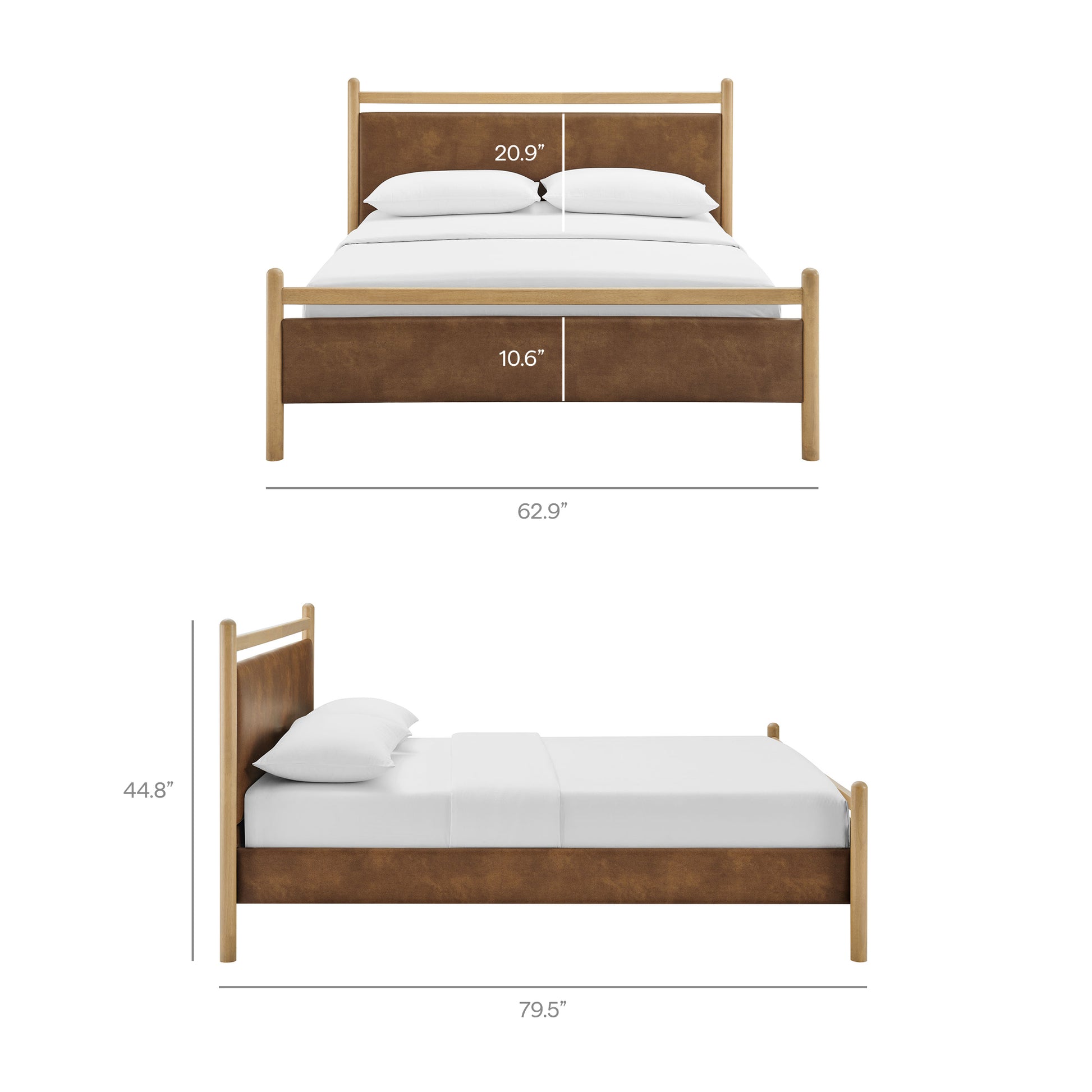Ginny Full Size Vegan Leather Platform Bed Frame by Modway